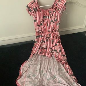 Floral Pink Romper with attached skirt